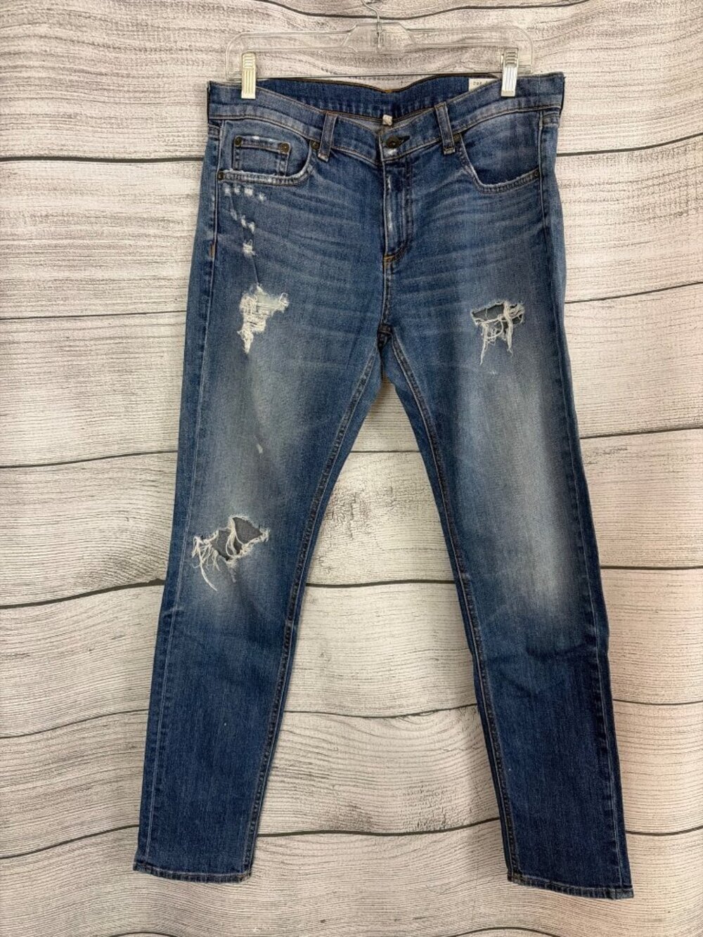 Rag & Bone Dre Distressed Blue Denim Jeans Size 30